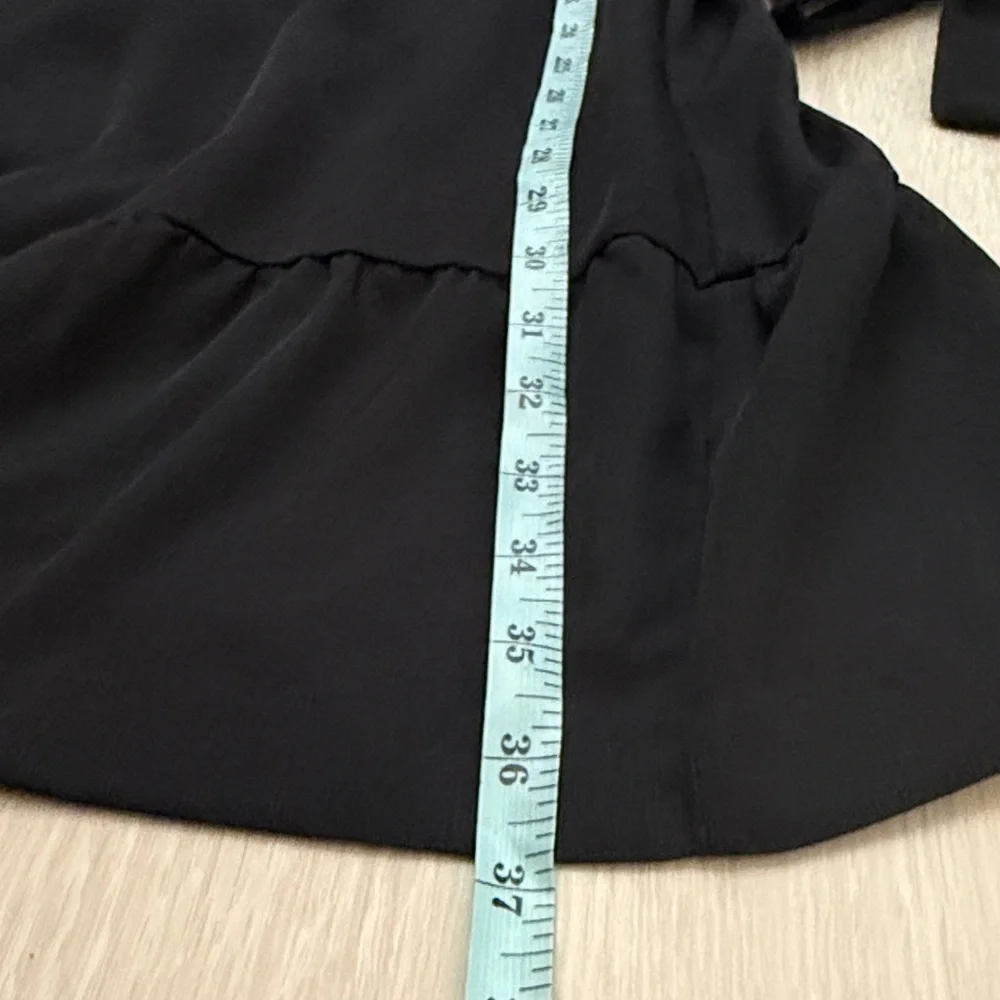 Ann Taylor Black Long Sleeve Boho Dress with Embroidery - Picture 9 of 10